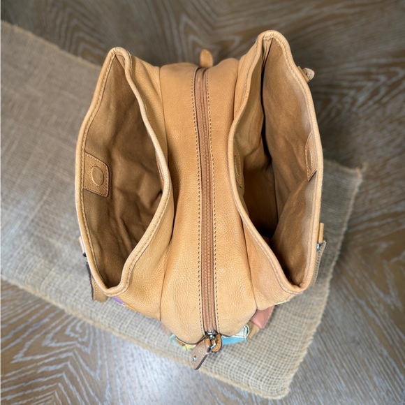 Fossil Multi Colored Patchwork Leather and Suede Handbag Vintage - Picture 10 of 13